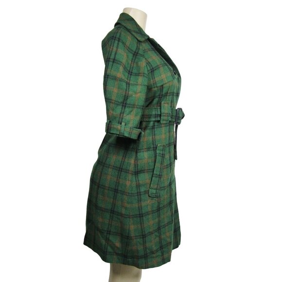 BB DAKOTA Y2K Plaid S Coat Dress Grunge Academia Preppy Green Hilda Tartan - Picture 4 of 13